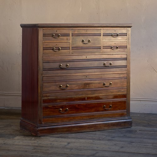 Large Mahogany Chest Of Drawers By Jas Shoolbred & Co.