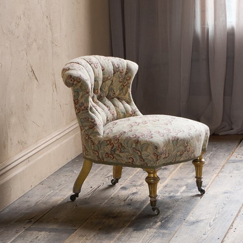 Antique Bedroom Chair - Gilt Legs