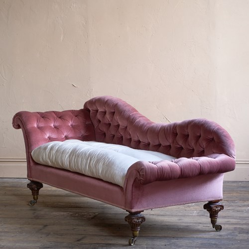 A Chaise Longue Sofa With Ionic Column Legs