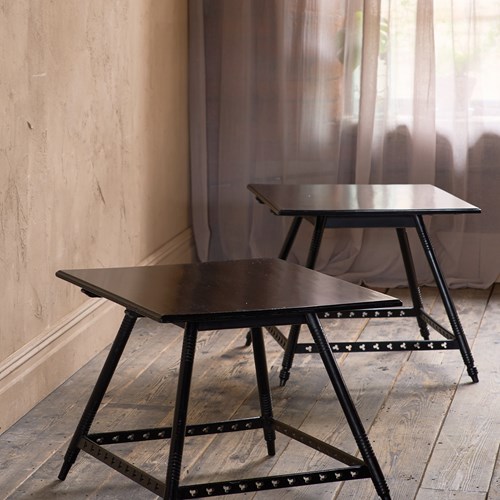 A Matched Pair Of Large Ebonised Tables
