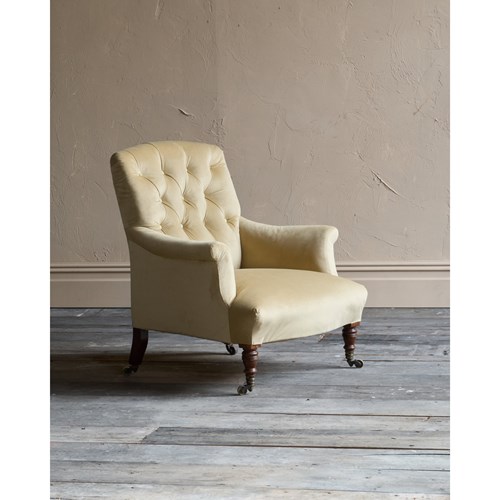 Howard And Sons Armchair In Gold Velvet