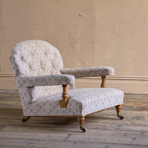 Howard And Sons Open Armchair With Ticking