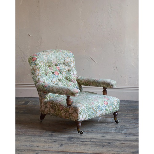 Howard And Sons Open Armchair, William Morris Fabric