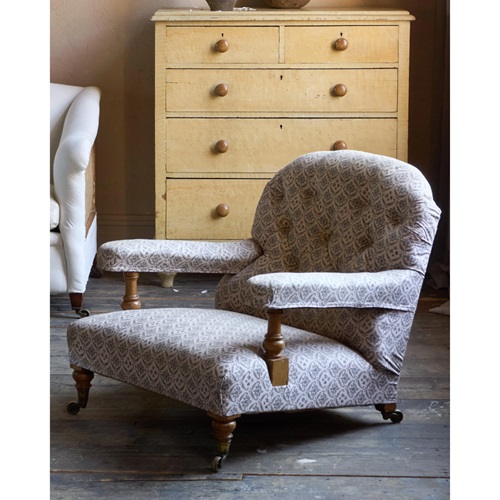 Howard And Sons Open Armchair With Ticking