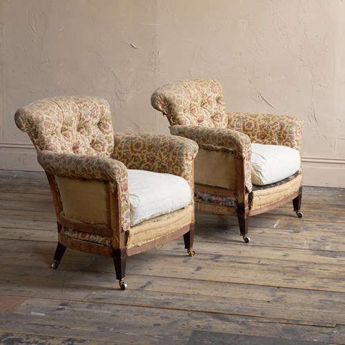 Pair Of Howard Woodstock Style Chairs