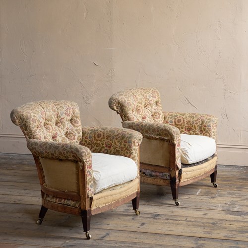 Pair Of Howard Woodstock Style Chairs