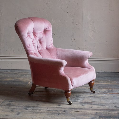 A 19Th Century Spoonback Armchair Att' To Holland And Sons
