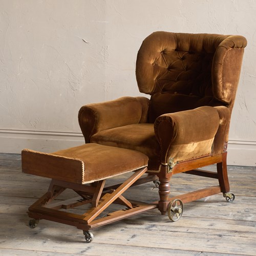 Antique Reclining Armchair By Foot And Son