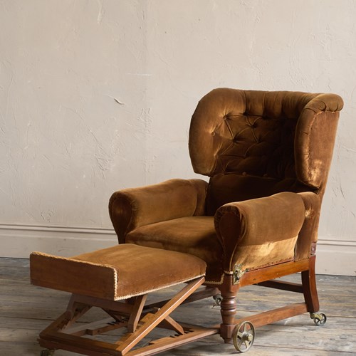 Antique Reclining Armchair By Foot And Son