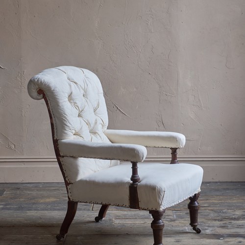 Library Open Armchair - 19Th Century.