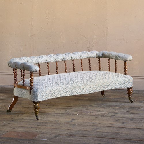 Antique Spindle Back Sofa By C. Hindley & Sons