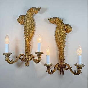 19Th Century Giltwood Italian Feath...