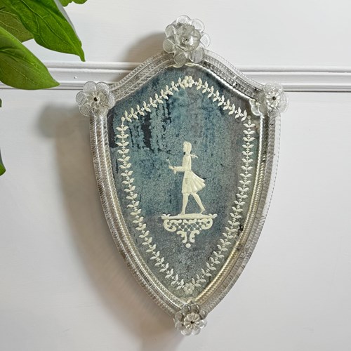19Th Century Venetian Murano Etched Mirror