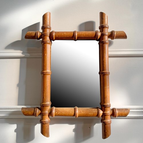 Antique French Faux Bamboo Mirror