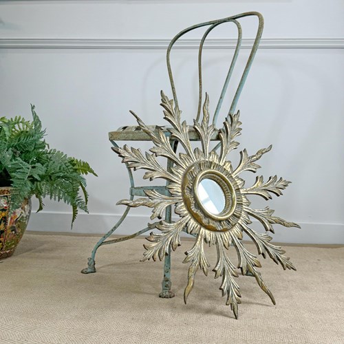 Antique Sunburst Mirror Giltwood 1920'S