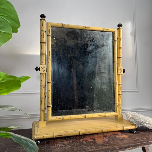 Regency Painted Faux Bamboo Dressing Table Mirror