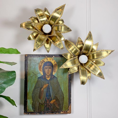Pair Of Maison Jansen Flower Wall Lights
