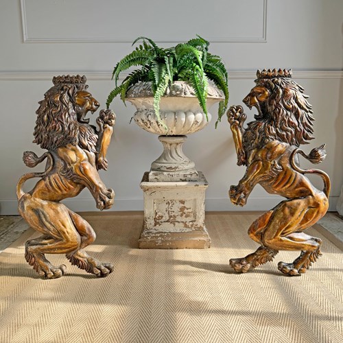 Pair Of Vintage Lion Wall Plaques