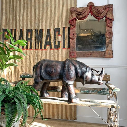 Very Large Liberty Of London Leather Rhinoceros Footstool