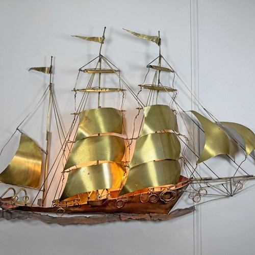 Large Ship Wall Light By Daniel D'haeseleer 1970’S