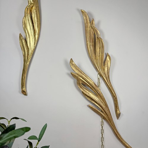 Set Of Three 18Th Century Giltwood Leaf Fragments