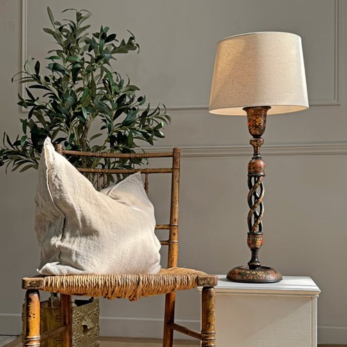 Tall Antique Kashmiri Table Lamp
