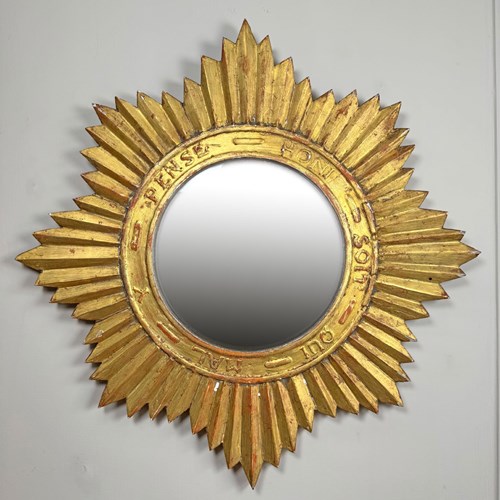 A Rare Order Of The Garter Giltwood Sunburst Mirror Circa 1920 France