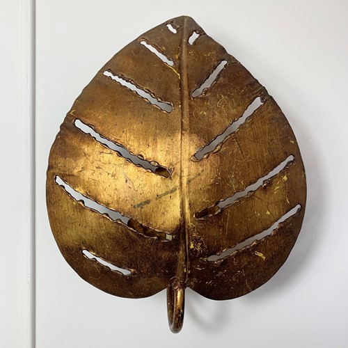 Maison Jansen Monstera Gilt Leaf Wall Light