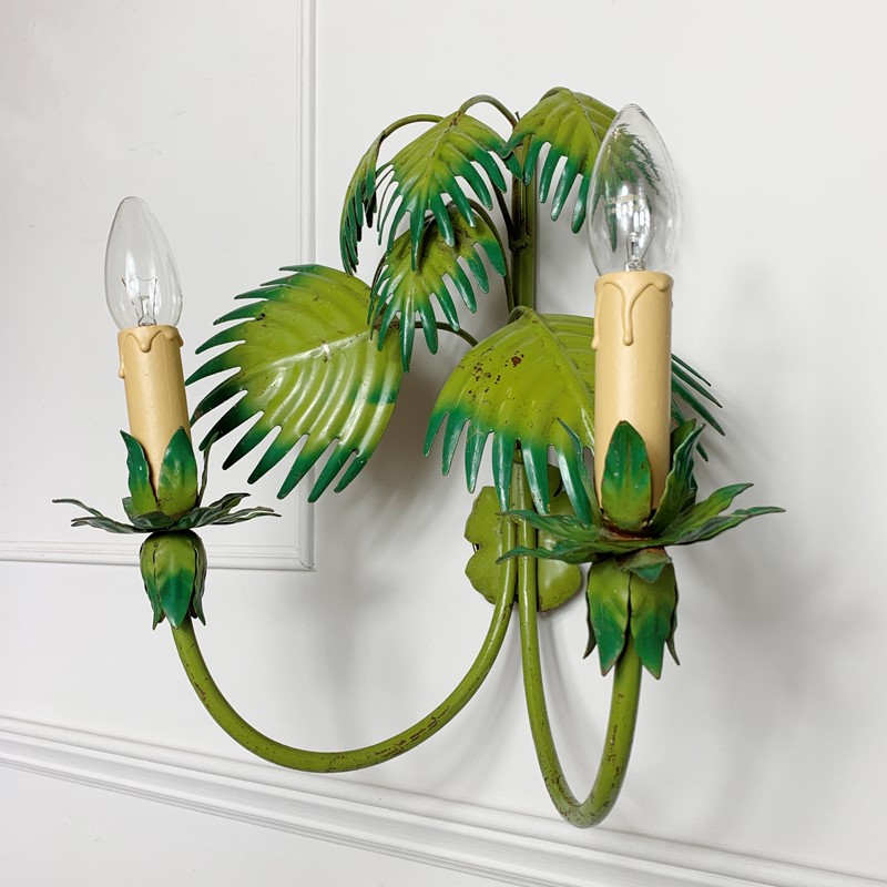 1970'S Toleware Fan Palm Wall Light-lct-home-img-4343-main-637514124108449083.jpg