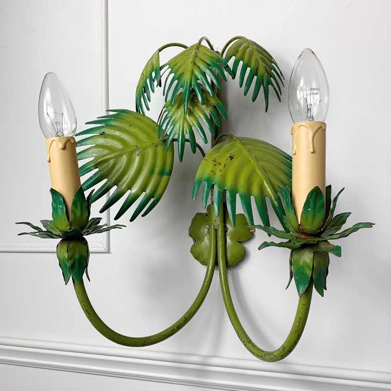 1970'S Toleware Fan Palm Wall Light-lct-home-img-4350-main-637514123316575473.jpg