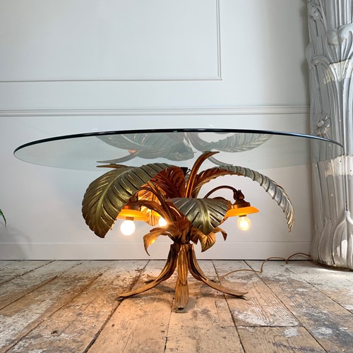 Sergio Terzani Illuminated Palm Leaf Table 1970'S