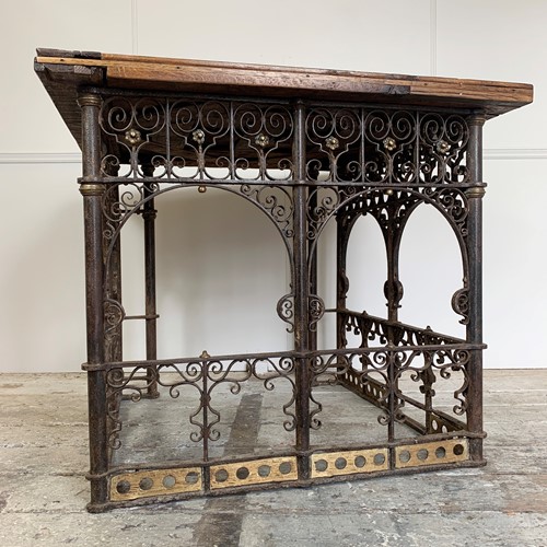 18Th Century Forged Wrought Iron Church Pulpit Table
