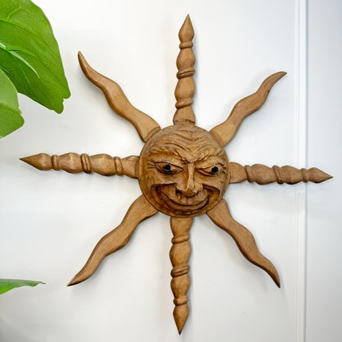  Italian Wooden Sun Face Mask Carving By Hermann Reichegger