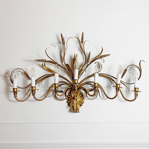 Hans Kogl Florentine Wheatsheaf Wall Sconce 1970’S