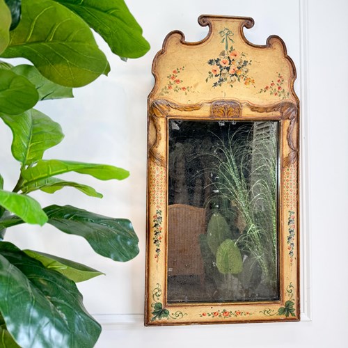  18Th Century Queen Anne Style Floral Mirror