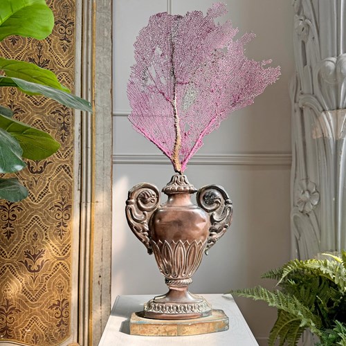 A Grand 18Th Century Italian Wood And Copper Altar Vase