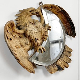 Black Forest Wood Carving Eagle Mir...