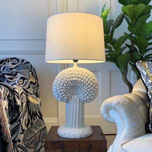 Italian Ceramic Cactus Table Lamp 1970