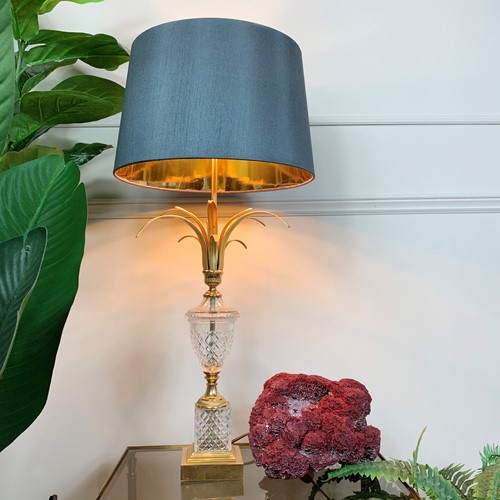 S A Boulanger Crystal And Gilt Pineapple Table Lamp