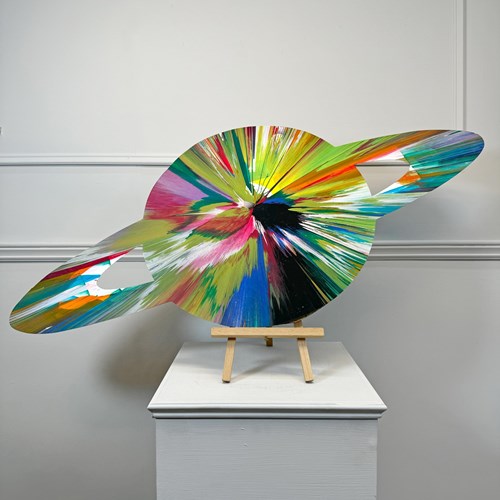 Damien Hirst Saturn Spin Painting Signed To Rear And With The Hirst Blind Stamp