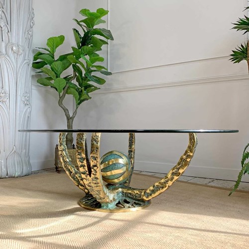 Henri Fernandez Brutalist Bronze ‘Octo' Coffee Table