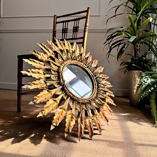 Illuminated Gilt Spanish Sunburst Mirror 1930S