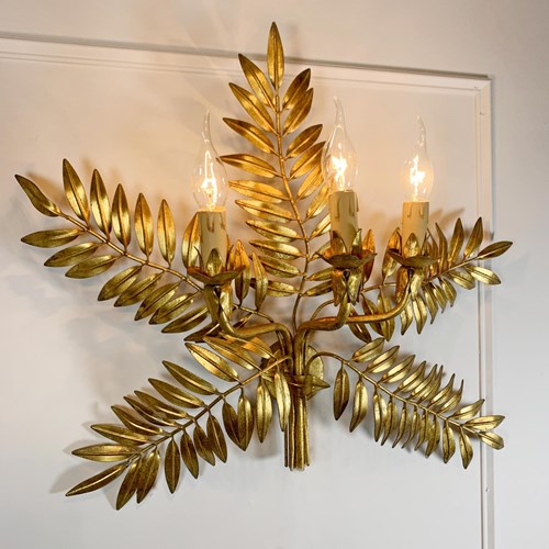 Mid-Century Italian Laurel Leaf Wall Light 1950'S