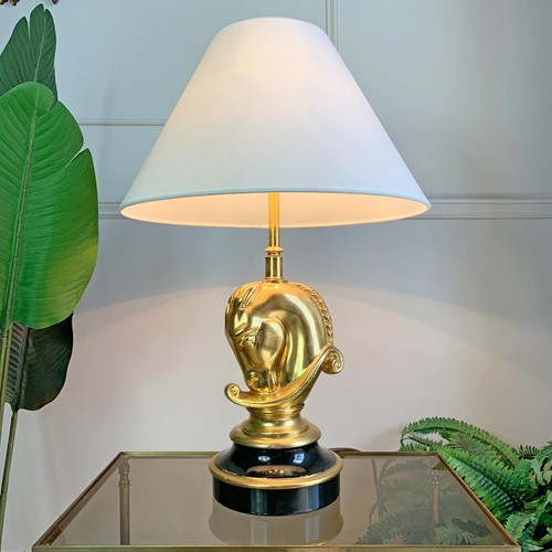 24K Gold Plated Cheval Table Lamp 1970