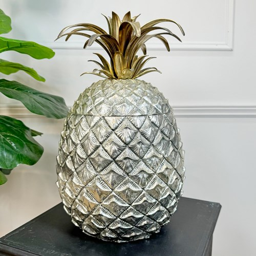 Enormous Mauro Manetti Silver And Gilt Pineapple Ice Bucket