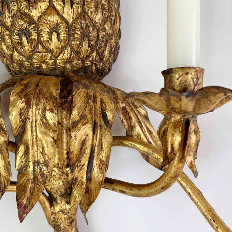 Italian 1950’S Gilt Wrought Iron Pineapple Candle -lct-home-lct-home-pineapple-sconce-3-main-637626368232278337.JPG