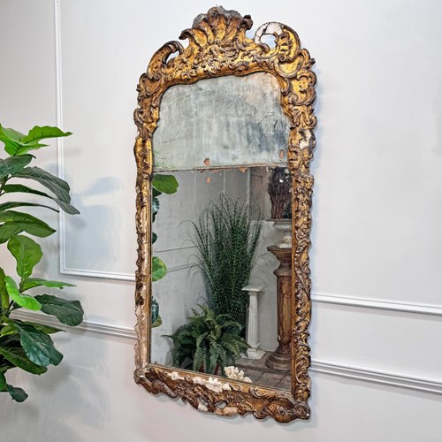 Queen Anne Giltwood Split Plate Mirror