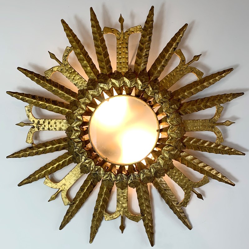 1950'S Spanish Gilt Sunburst Ceiling Light-lct-home-lct-home-spanish-flush-light-1-main-637673826869121270.JPG