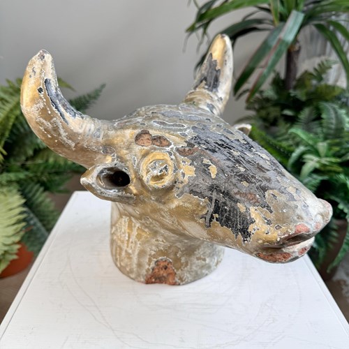 Early 20Th Century Terracotta Bull's Head Trade Sign