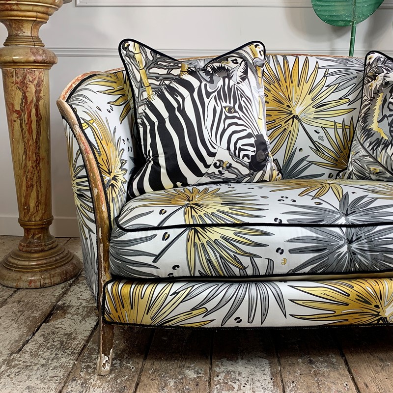 Antique French Settee in Tropics 'Fan Palm' Fabric-lct-home-lct-tropics-settee-10-main-637590091903910771.JPG